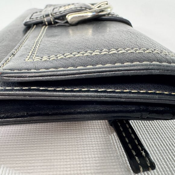 Coach Soho Buckle Black Leather Trifold Wallet - Picture 6 of 15